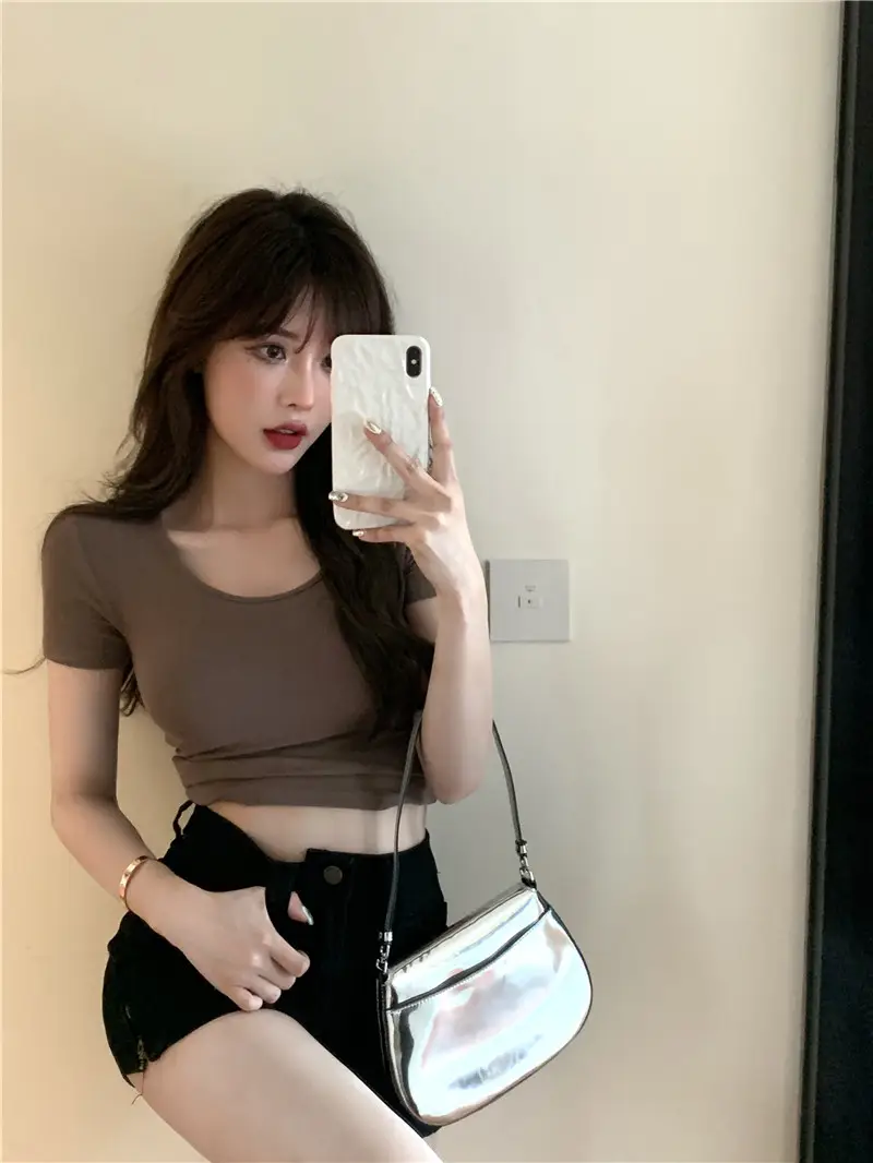 Women Black Crop Top Short Sleeve 2025 — feature 17