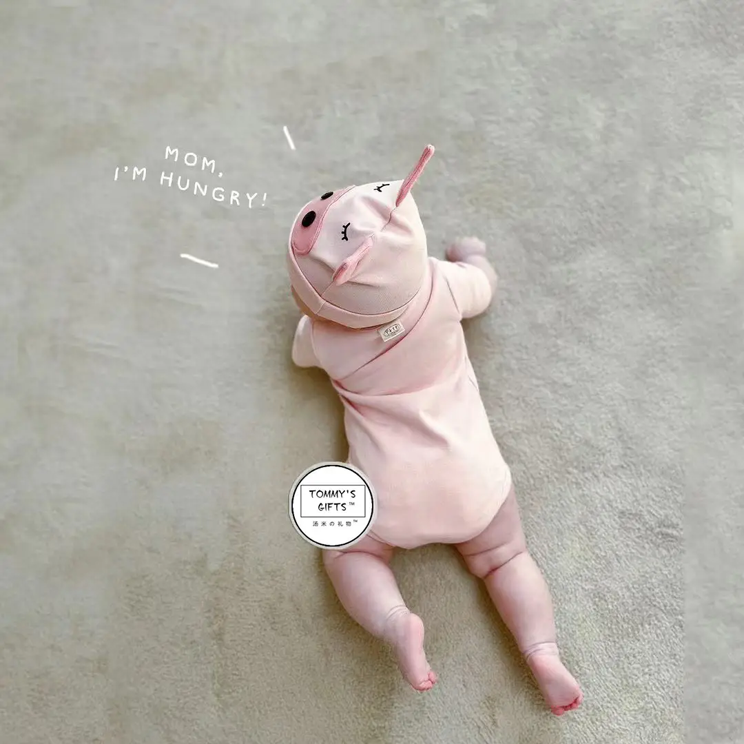 Pink Piggy Print Baby Jumpsuit Set for Girls 2025