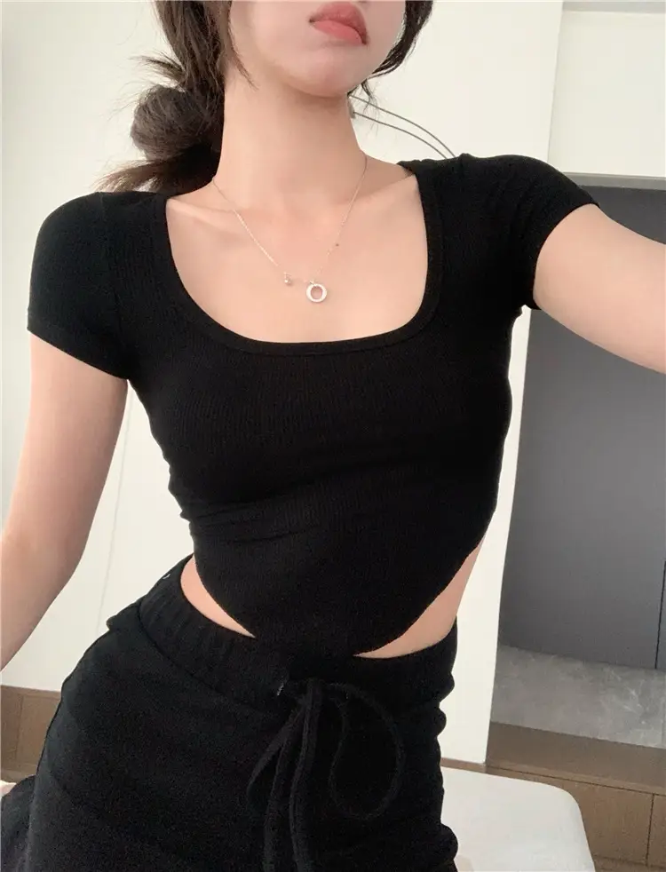 Women Irregular High Waist T-Shirt Brown 2025 — feature 20