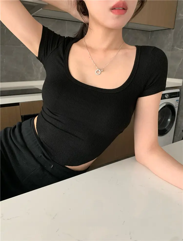 Women Irregular High Waist T-Shirt Brown 2025 — feature 22