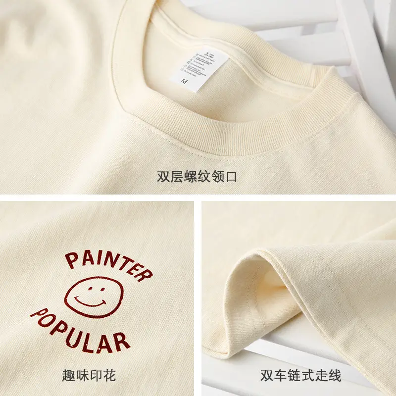 2025 Summer Women T-Shirt Pure Cotton Printed Round Neck - Image 4