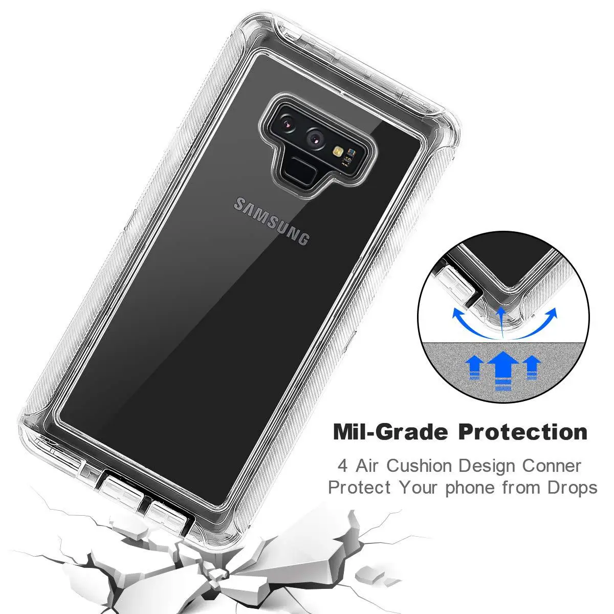 Samsung Note 9 Transparent Drop Proof Case Multi Color — feature 8