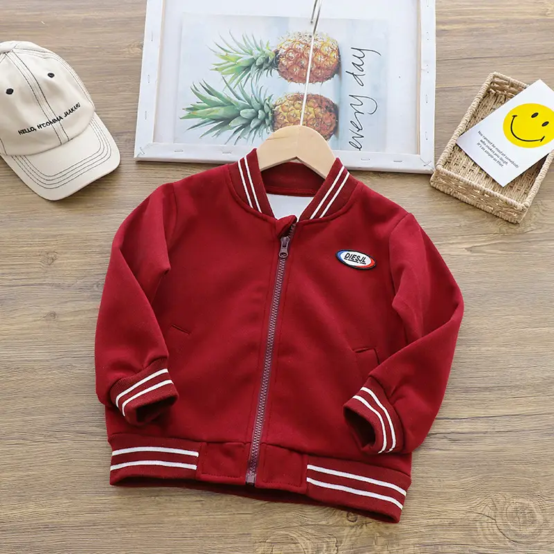 Boys Red Baseball Jacket Spring 2022 Middle Large - Image 6