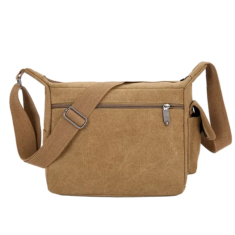 Men's Canvas Shoulder Bag Large Capacity Crossbody Travel Bag - Image 10