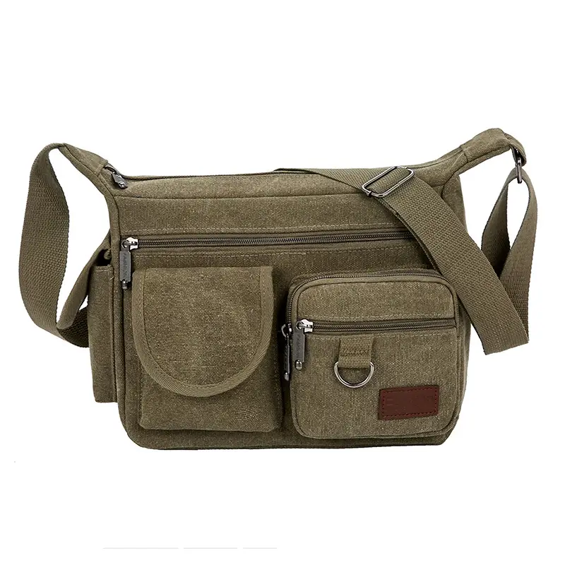 Men's Canvas Shoulder Bag Large Capacity Crossbody Travel Bag - Image 2