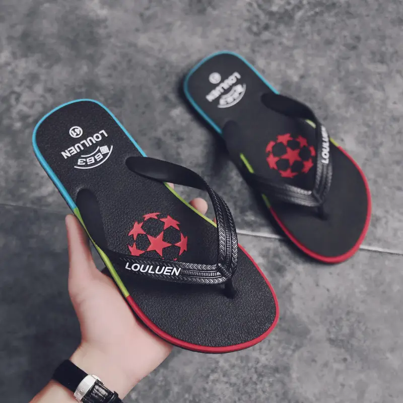 Lu Lu'an Men's Rainbow Flip Flops Summer Non-Slip