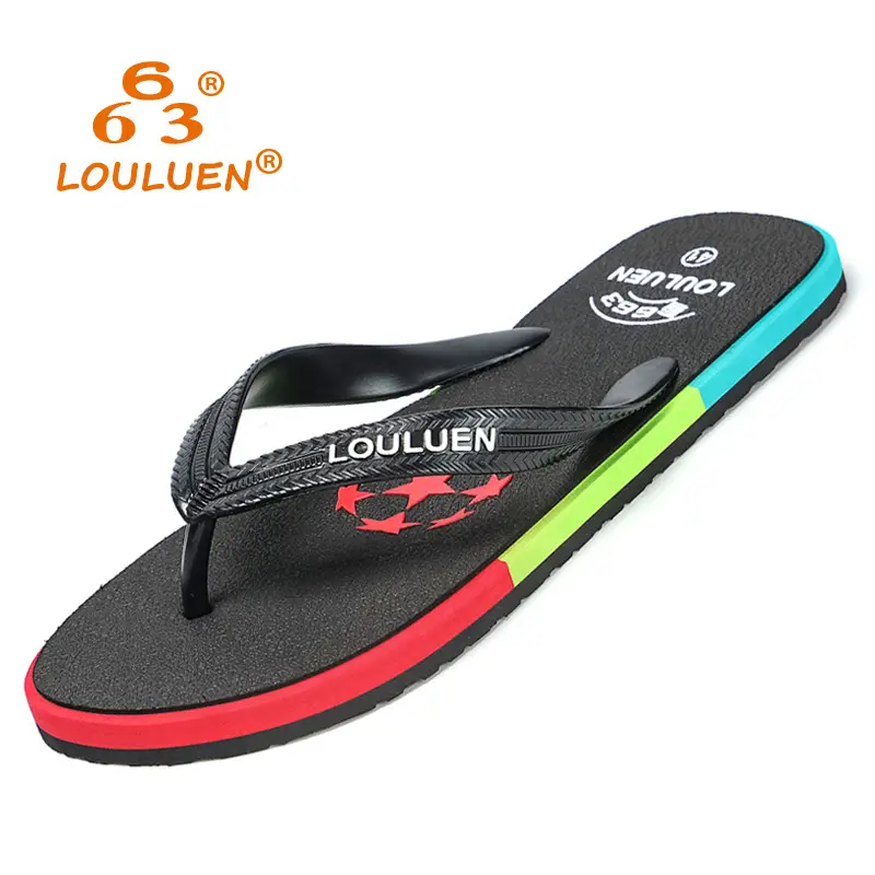 Lu Lu'an Men's Rainbow Flip Flops Summer Non-Slip