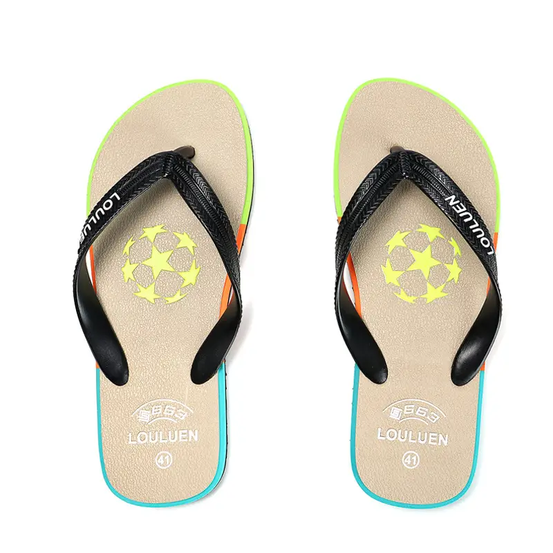 Lu Lu'an Men's Rainbow Flip Flops Summer Non-Slip