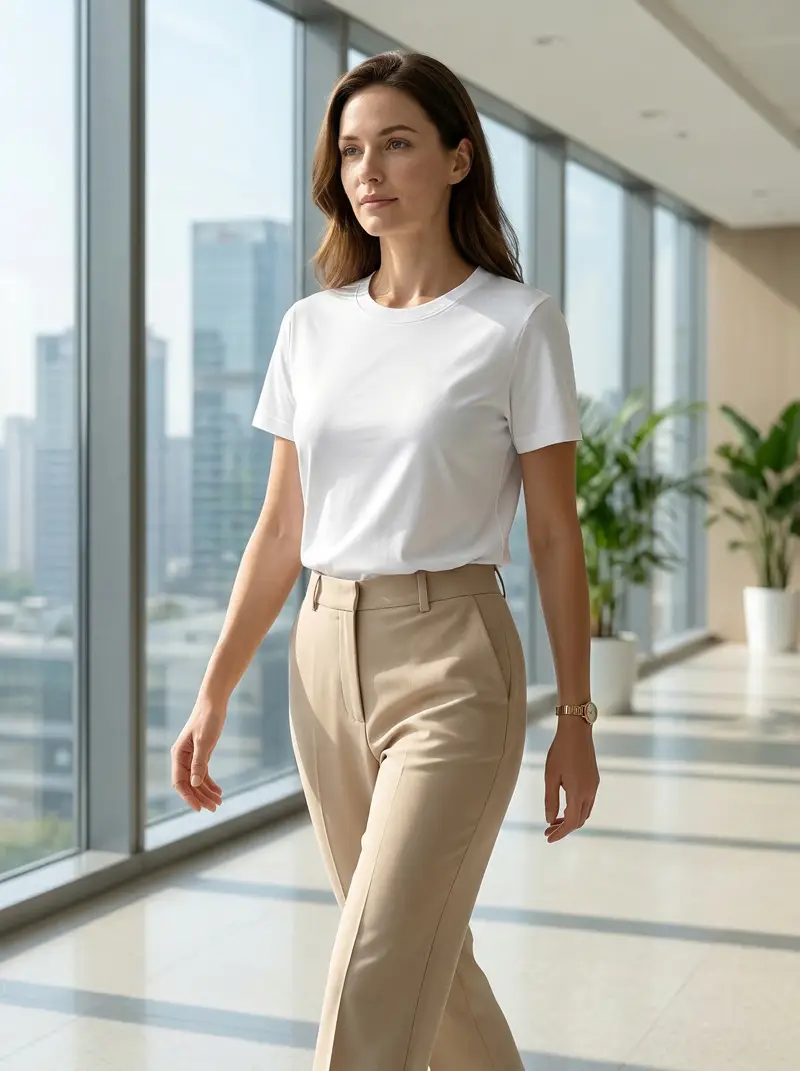 2026 High-End 190g High-Count Double-Sided Liquid Ammonia Mercerized Cotton T-Shirt for Women, Summer Short-Sleeved Pure Cotton Versatile White Round-Neck T-Shirt — feature 21