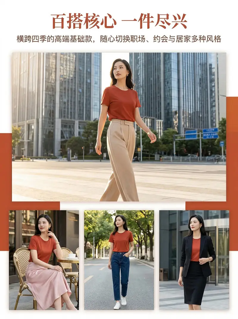 2026 High-End 190g High-Count Double-Sided Liquid Ammonia Mercerized Cotton T-Shirt for Women, Summer Short-Sleeved Pure Cotton Versatile White Round-Neck T-Shirt — feature 27