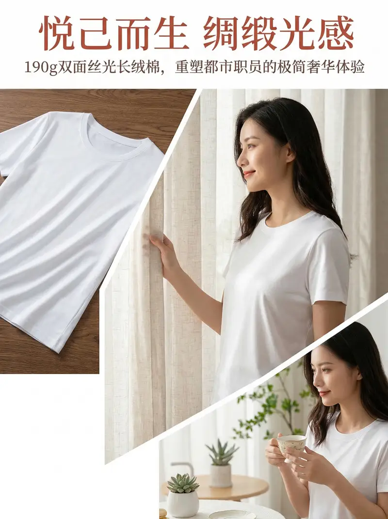 2026 High-End 190g High-Count Double-Sided Liquid Ammonia Mercerized Cotton T-Shirt for Women, Summer Short-Sleeved Pure Cotton Versatile White Round-Neck T-Shirt — feature 28