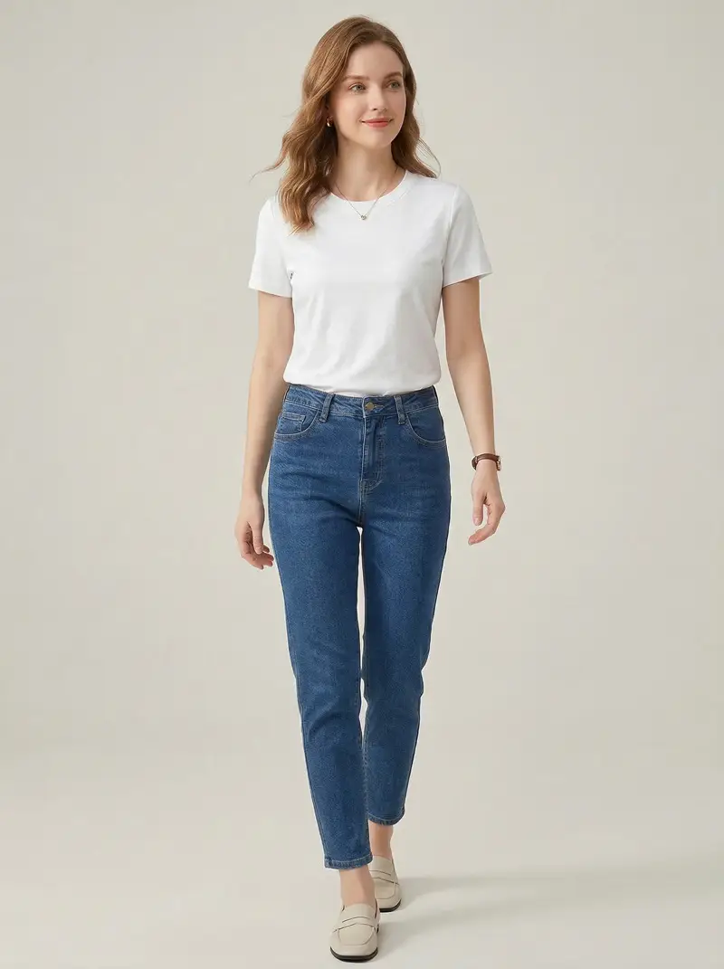 2026 High-End 190g High-Count Double-Sided Liquid Ammonia Mercerized Cotton T-Shirt for Women, Summer Short-Sleeved Pure Cotton Versatile White Round-Neck T-Shirt — feature 42