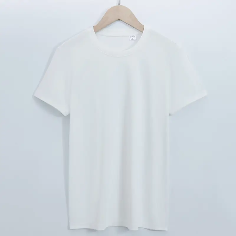 2026 High-End 190g High-Count Double-Sided Liquid Ammonia Mercerized Cotton T-Shirt for Women, Summer Short-Sleeved Pure Cotton Versatile White Round-Neck T-Shirt