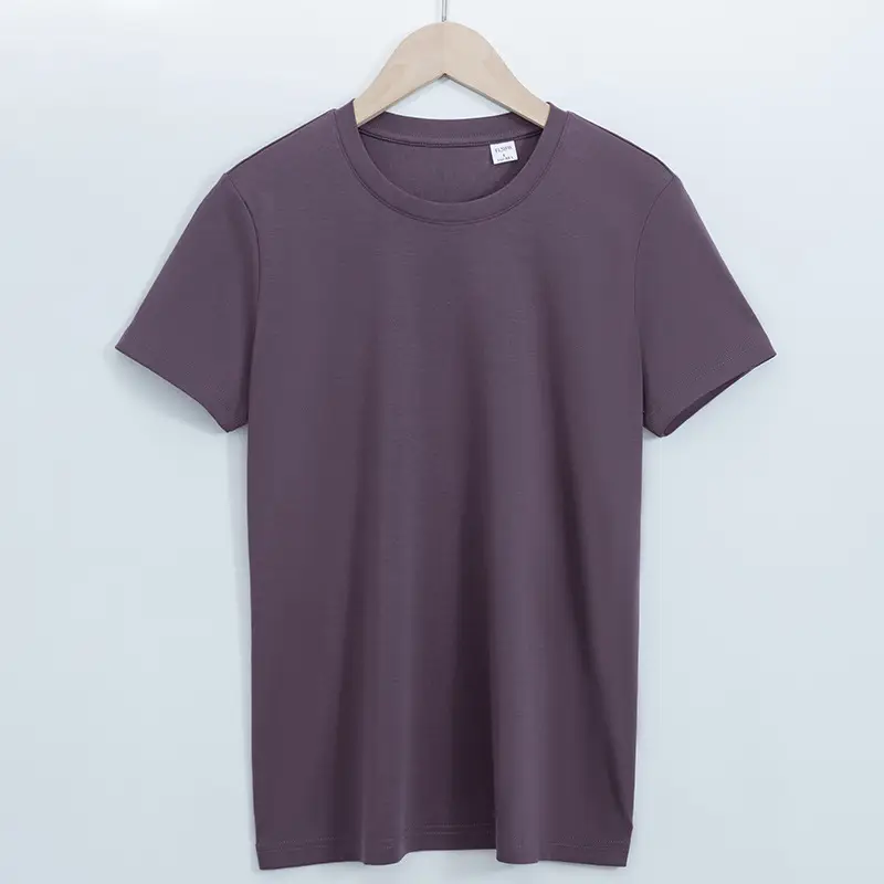 2026 High-End 190g High-Count Double-Sided Liquid Ammonia Mercerized Cotton T-Shirt for Women, Summer Short-Sleeved Pure Cotton Versatile White Round-Neck T-Shirt