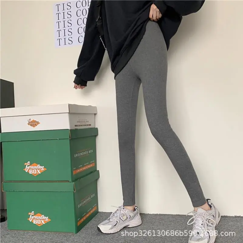Women Fleece-Lined High-Waisted Leggings Winter Warm Slimming - Image 2