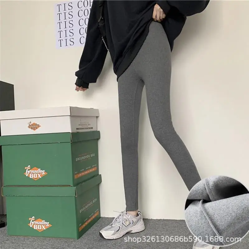 Women Fleece-Lined High-Waisted Leggings Winter Warm Slimming - Image 5