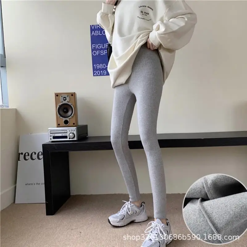Women Fleece-Lined High-Waisted Leggings Winter Warm Slimming - Image 6