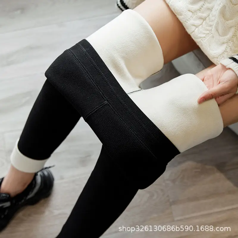Women Fleece-Lined High-Waisted Leggings Winter Warm Slimming - Image 7