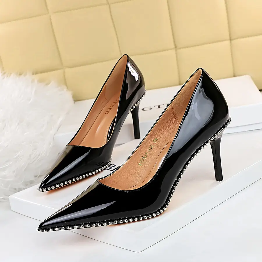 Beige Pointed Heel Women's Sandals