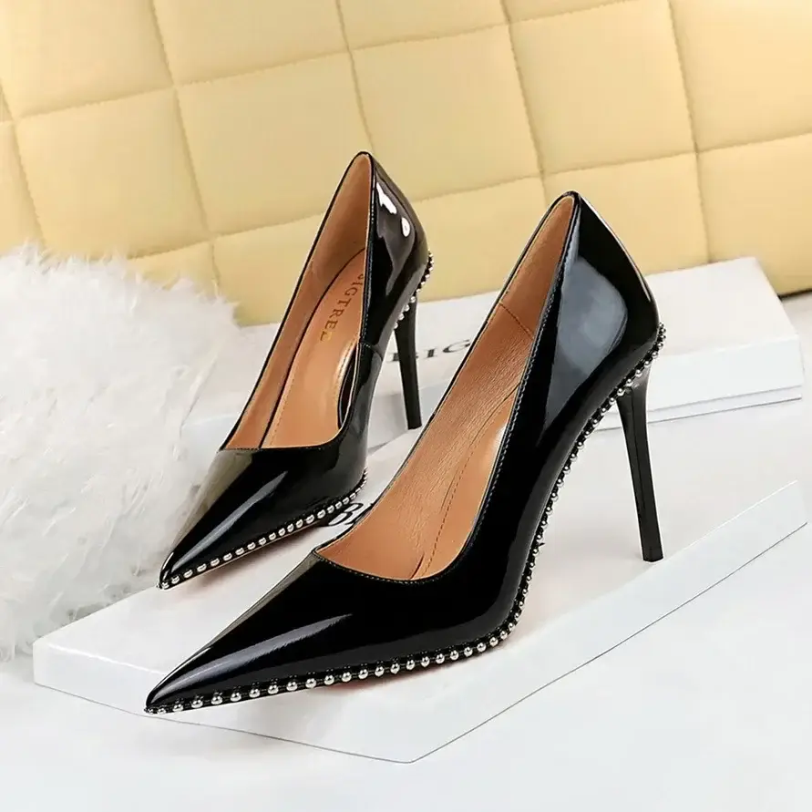 Beige Pointed Heel Women's Sandals