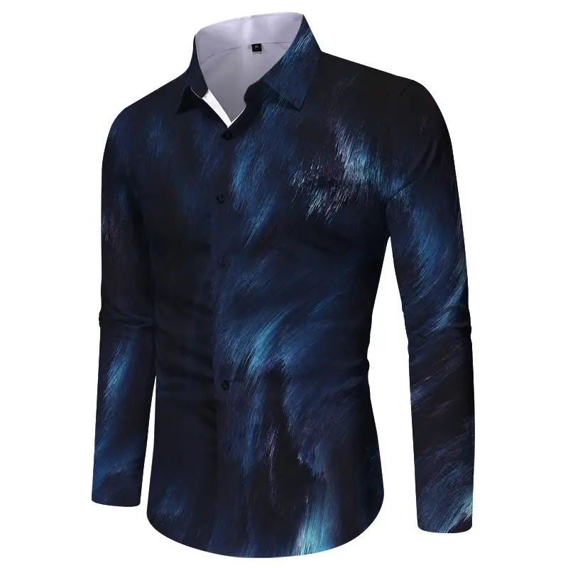 2025 3D Printed Heart Pattern Long Sleeve Shirt White - Image 2