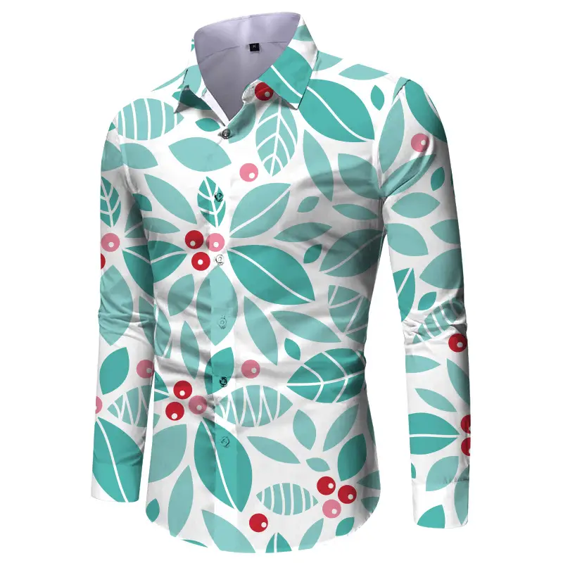 2025 3D Printed Heart Pattern Long Sleeve Shirt White - Image 4