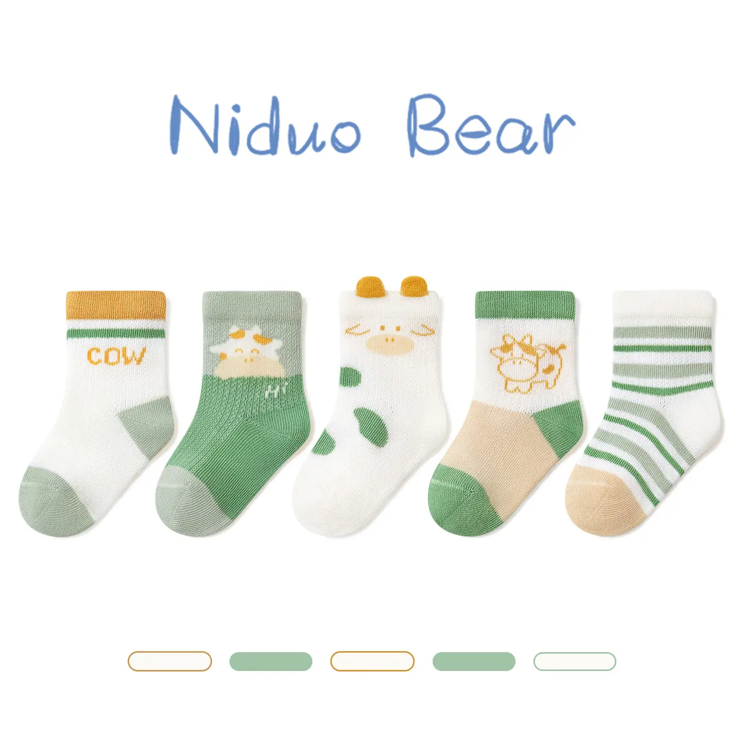 Spring Cotton Socks for Boys Girls 5 Pairs - Image 4