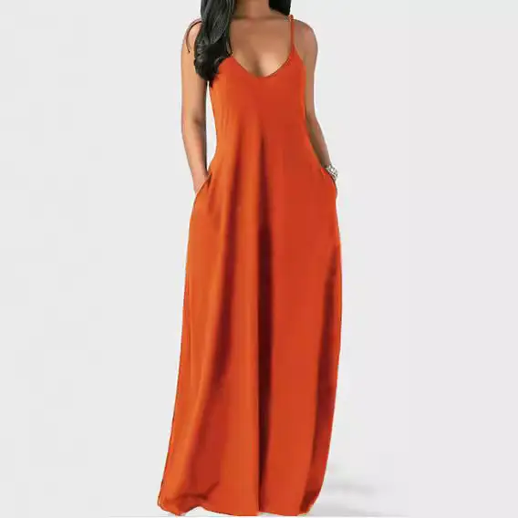 2023 Women's White Spaghetti Strap Long Dress - Image 6