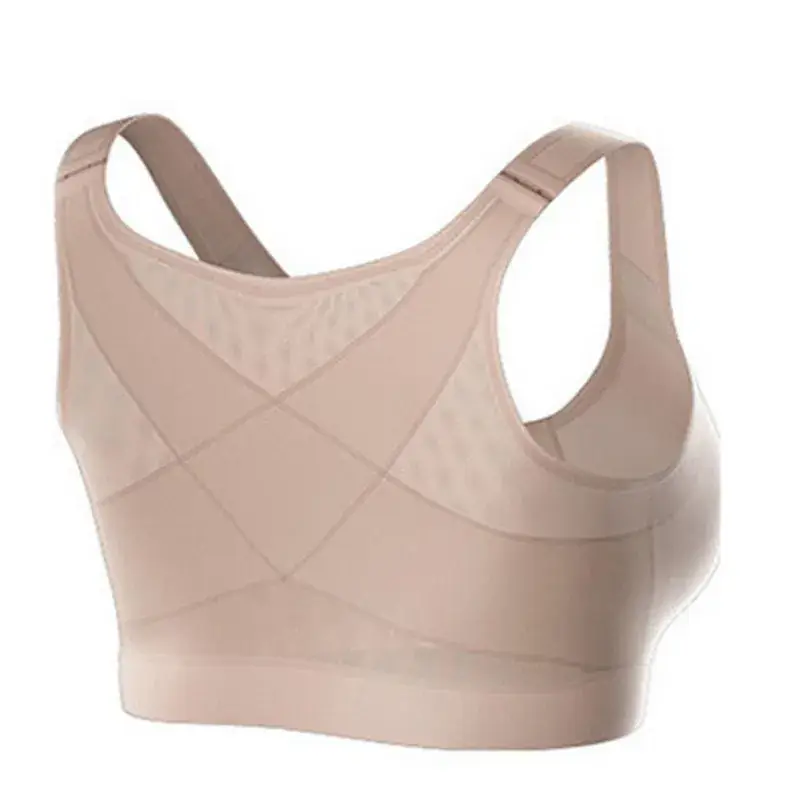 Front Buckle Push Up Sports Bra No Steel Ring Breathable Plus Size - Image 6