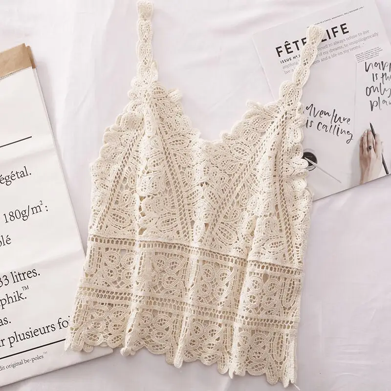 Korean Lace Vests for Women Summer Wear