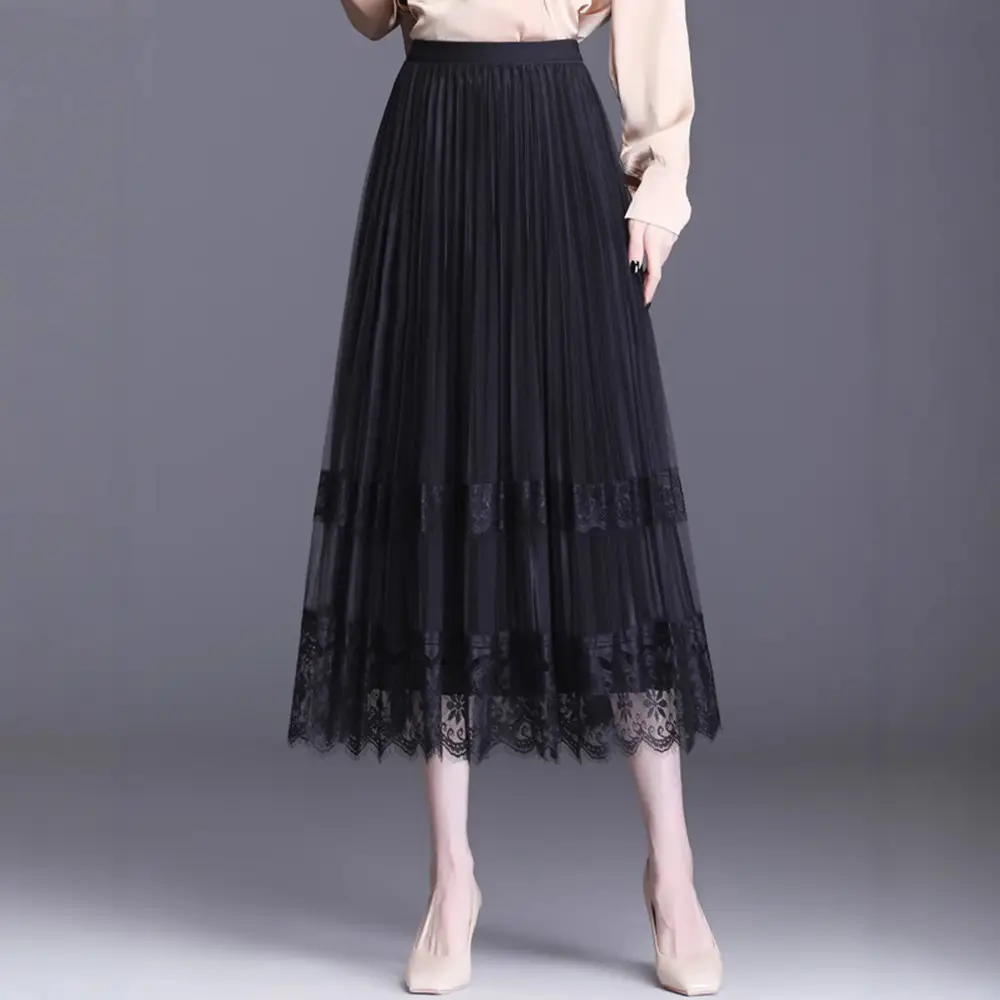 Plus Size Fat Sister Summer Mesh Skirt Long A-Line - Image 5