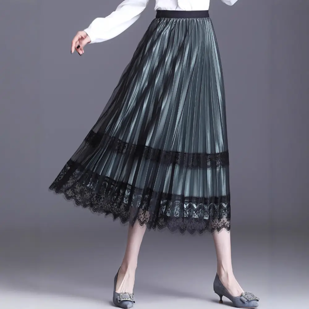 Plus Size Fat Sister Summer Mesh Skirt Long A-Line - Image 7