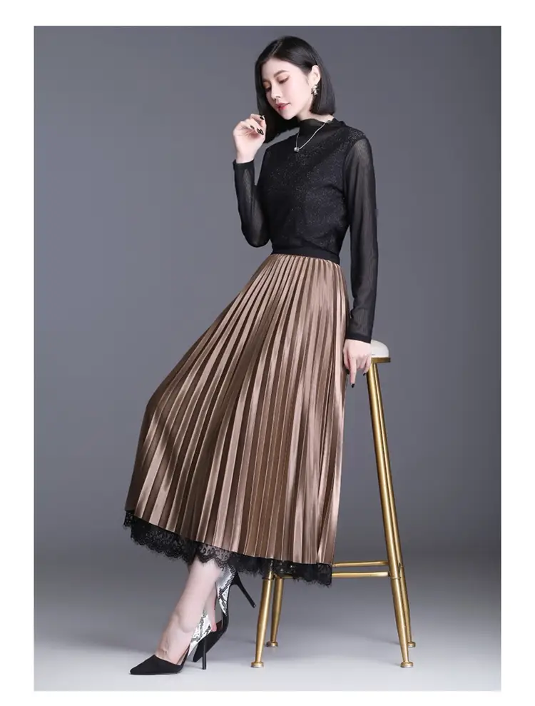 Plus Size Fat Sister Summer Mesh Skirt Long A-Line — feature 21