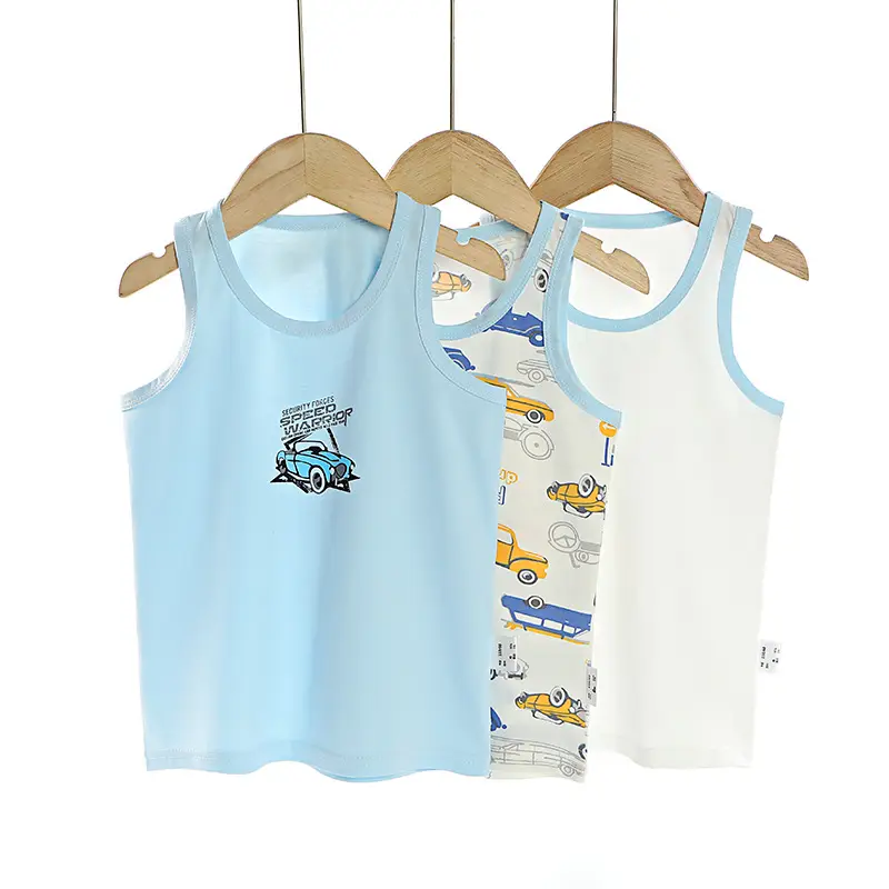 Three Color Cotton Vests for Kids Boys Girls Wholesale - Image 2