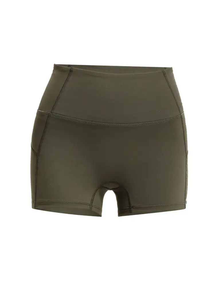 2022 Solid Color High Waist Sports Shorts - Image 9