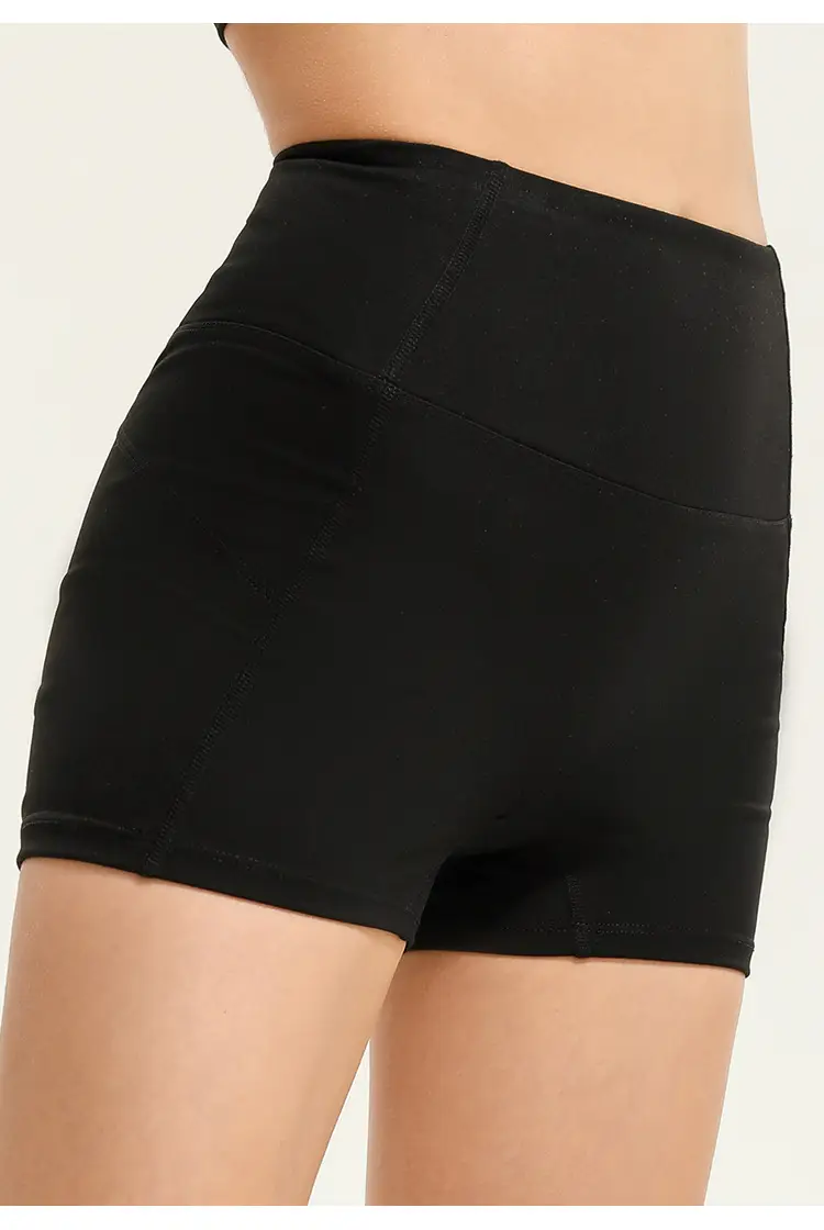 2022 Solid Color High Waist Sports Shorts — feature 23