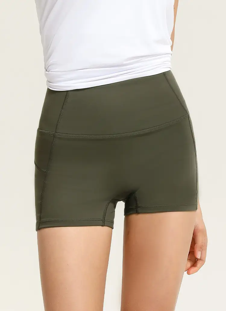 2022 Solid Color High Waist Sports Shorts — feature 6