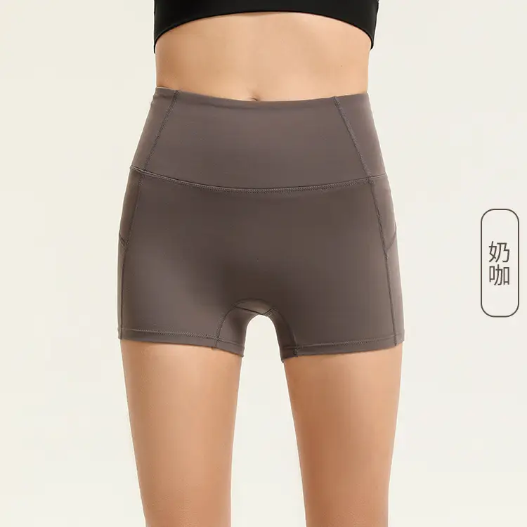 2022 Solid Color High Waist Sports Shorts - Image 3