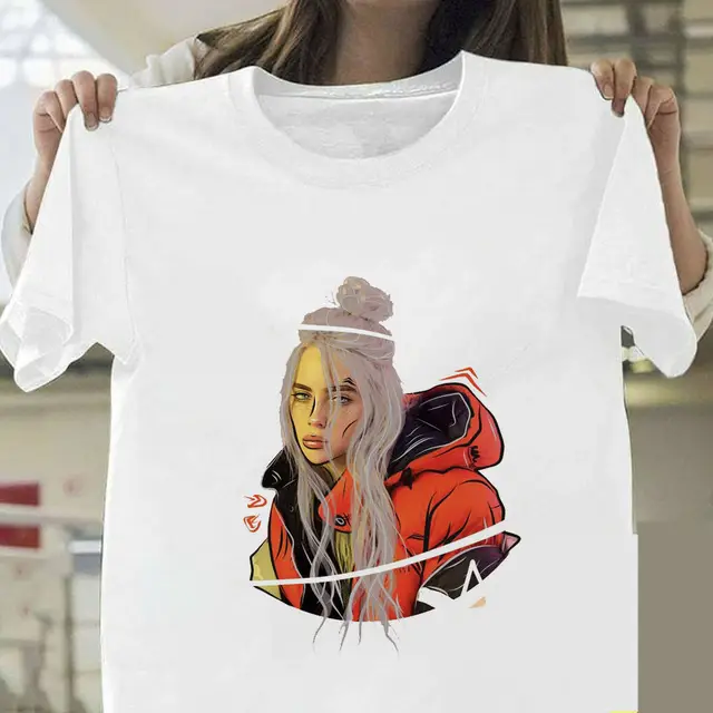 Billie Eilish Graphic T-Shirt White Short Sleeve - Image 14