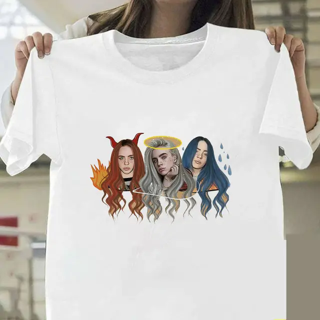 Billie Eilish Graphic T-Shirt White Short Sleeve - Image 17