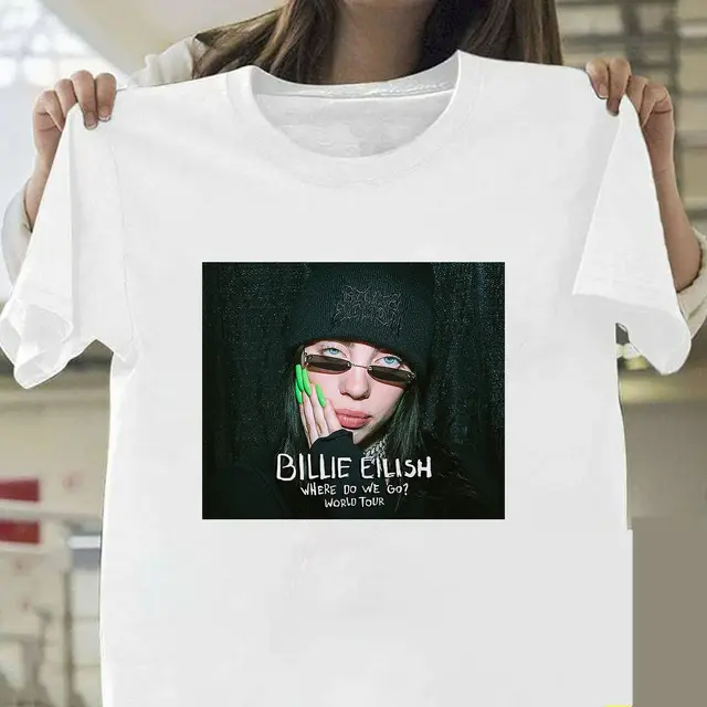 Billie Eilish Graphic T-Shirt White Short Sleeve - Image 2