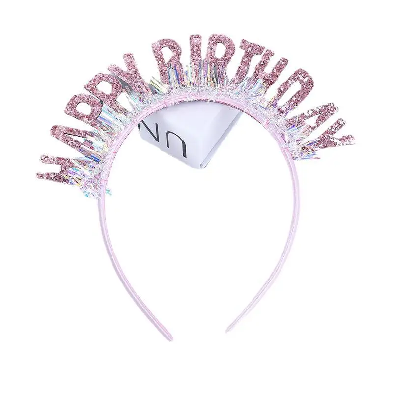 Happy Birthday Laser Sequins Headband with English Letters - Image 9