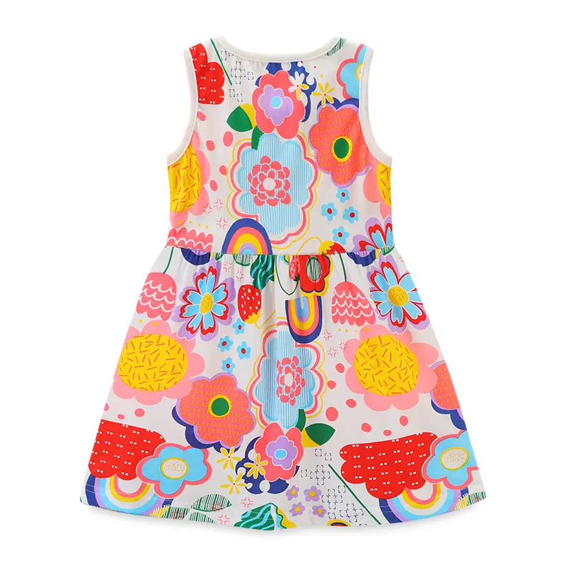 New Girl's Knitted Cotton Cartoon Skirt Vest Puff Sleeves - Image 3