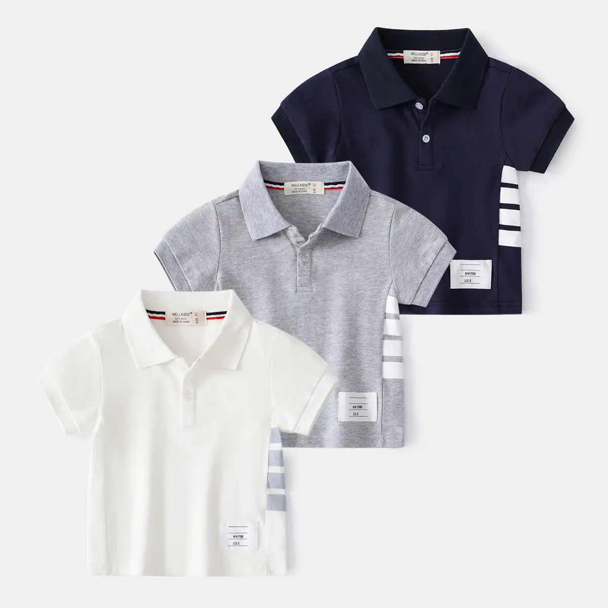 Boys Cotton Polo Shirt White 2026 Summer