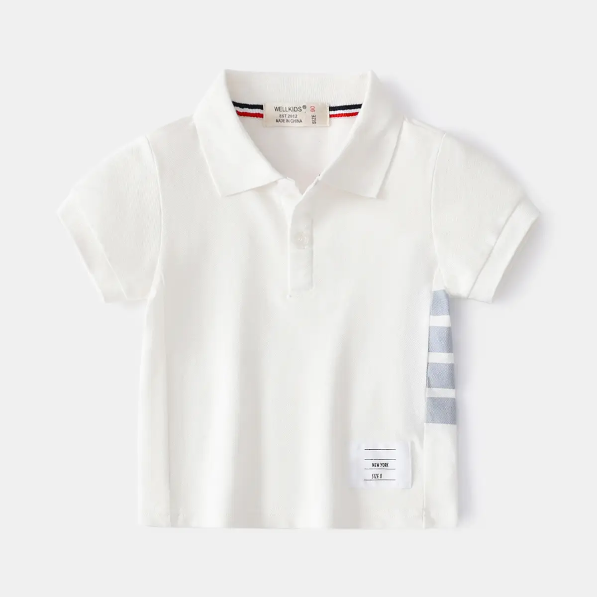 Boys Cotton Polo Shirt White 2026 Summer