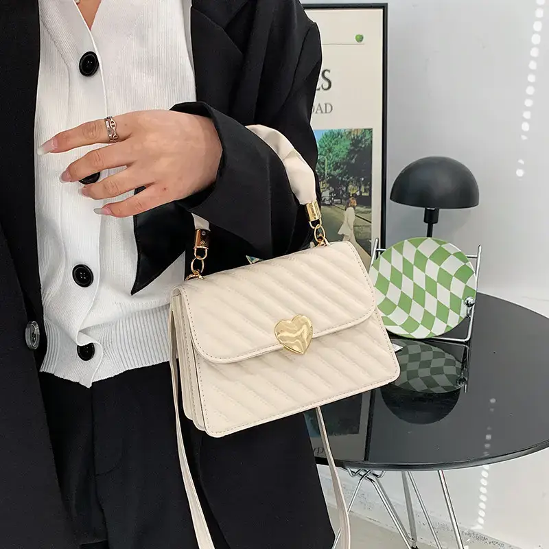 Fashion Texture Pleated Shoulder Crossbody Bag Beige 2022 - Image 6