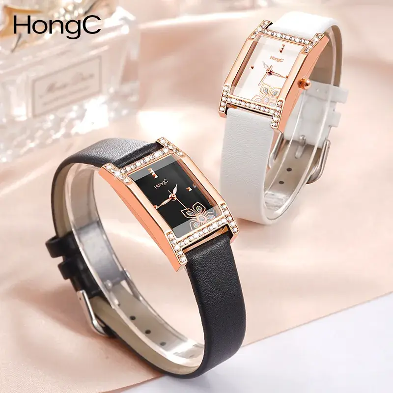 Women's Vintage Luminous Square Watch with Rhinestone Quartz - Image 5