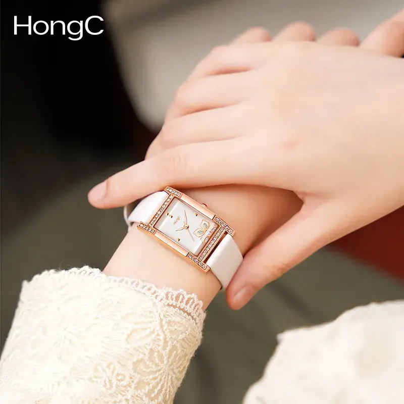 Women's Vintage Luminous Square Watch with Rhinestone Quartz - Image 6