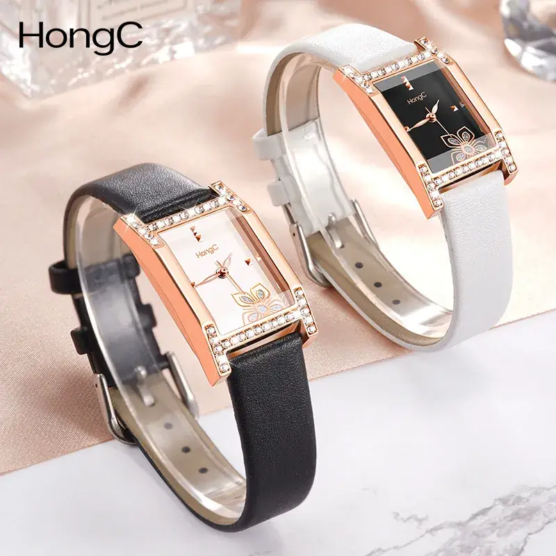 Women's Vintage Luminous Square Watch with Rhinestone Quartz - Image 7