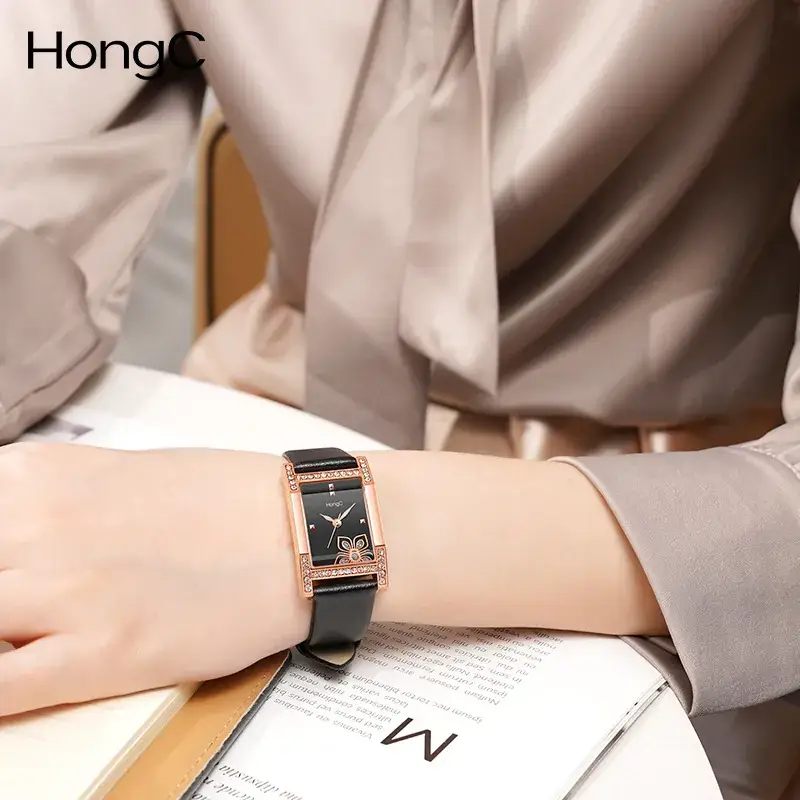 Women's Vintage Luminous Square Watch with Rhinestone Quartz - Image 8
